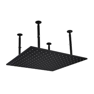 1-Spray Pattern with 2.5 GPM 20 in. Wall Mount Rain Fixed Shower Head in Matt Black