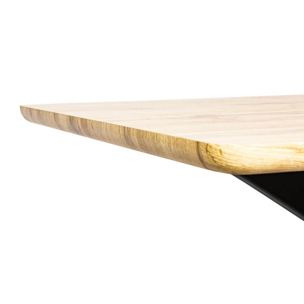 Ravenna 63" Natural Reclaimed Wood Dining Table with Metal Base