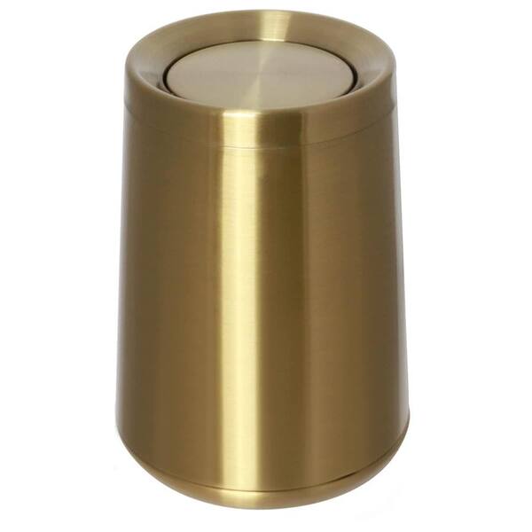 2.6 Gal. Gold Metal Trash Can with Flip Cover HP01WCJV - The