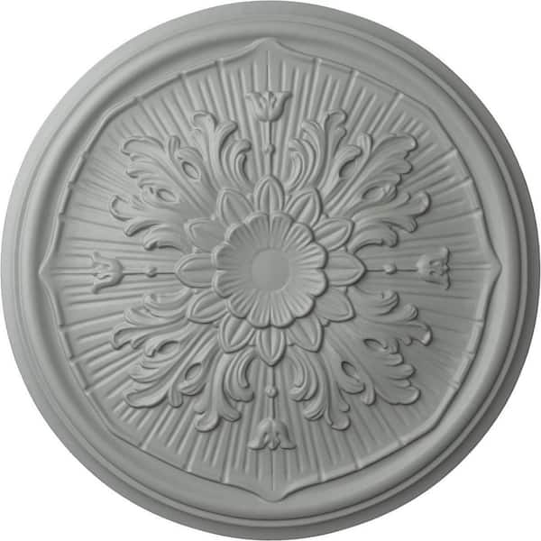 Ekena Millwork 15-3/4" x 5/8" Lupton Urethane Ceiling Medallion (Fits Canopies upto 1-1/8"), Primed White