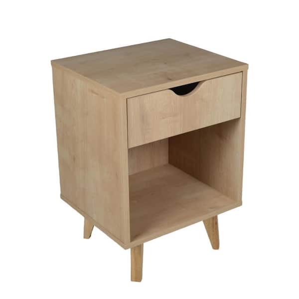 HomeRoots Natural 1 Drawer 16 in. W Nightstand
