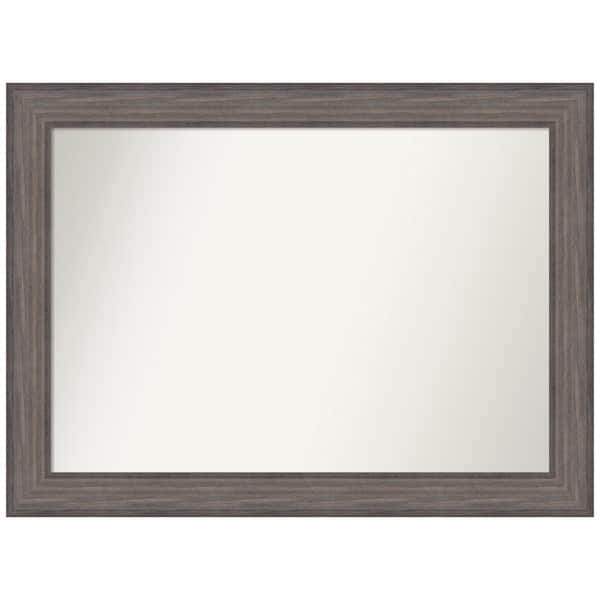 Amanti Art Medium Rectangle Distressed Brown Modern Mirror (28.25 in. H x 38.25 in. W)