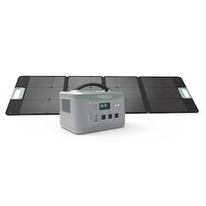 1500-Watt Continuous/3000-Watt Peak Power Station + 200-Watt Portable Solar Panel, Waterproof, Camping, Outdoor Living