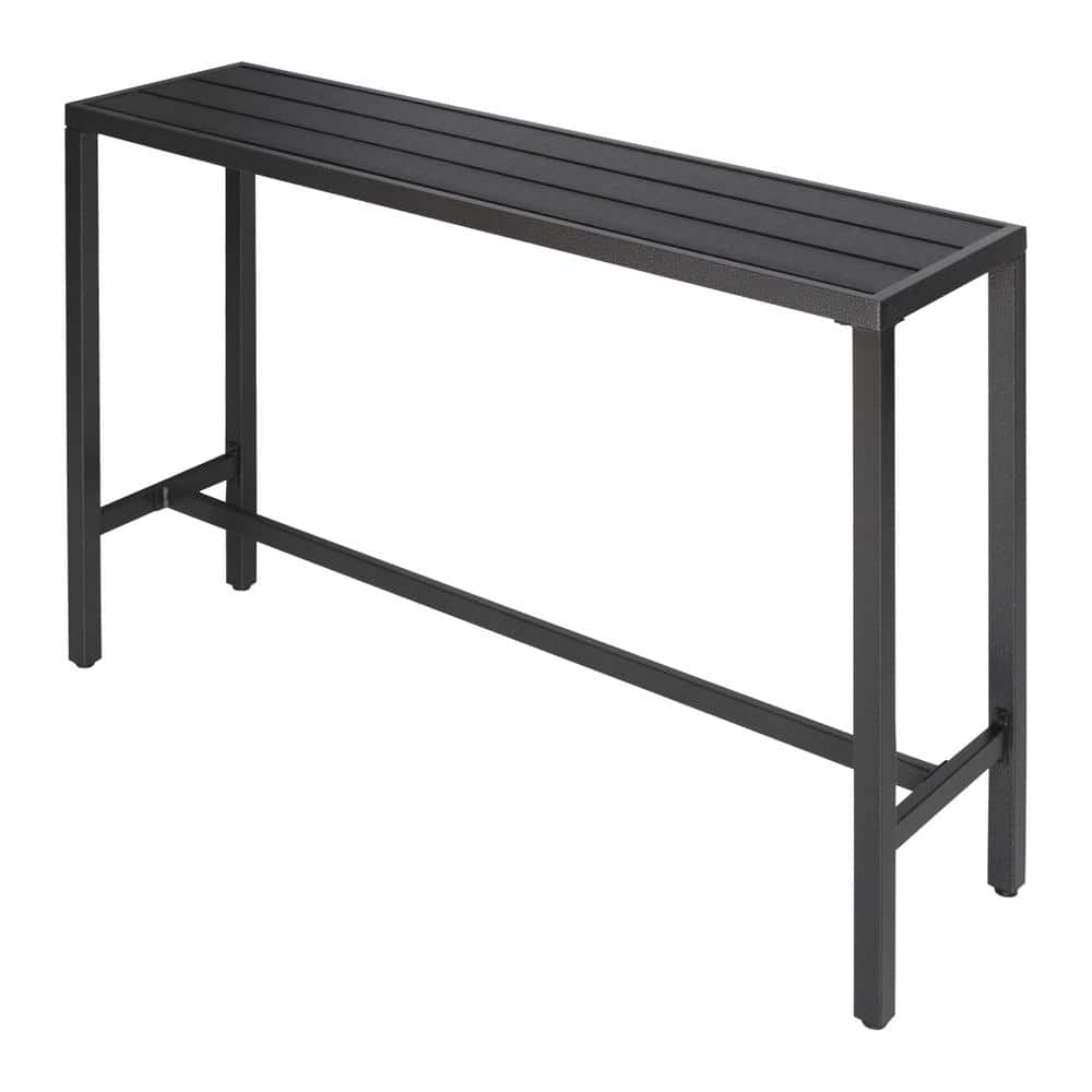 VEIKOUS 47.2 in. W Rectangular Wood Outdoor Dining Table Bar Table with