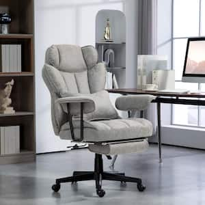 396 lbs. Faux Leather Office Chair with Footrest and Wide Seat Gray