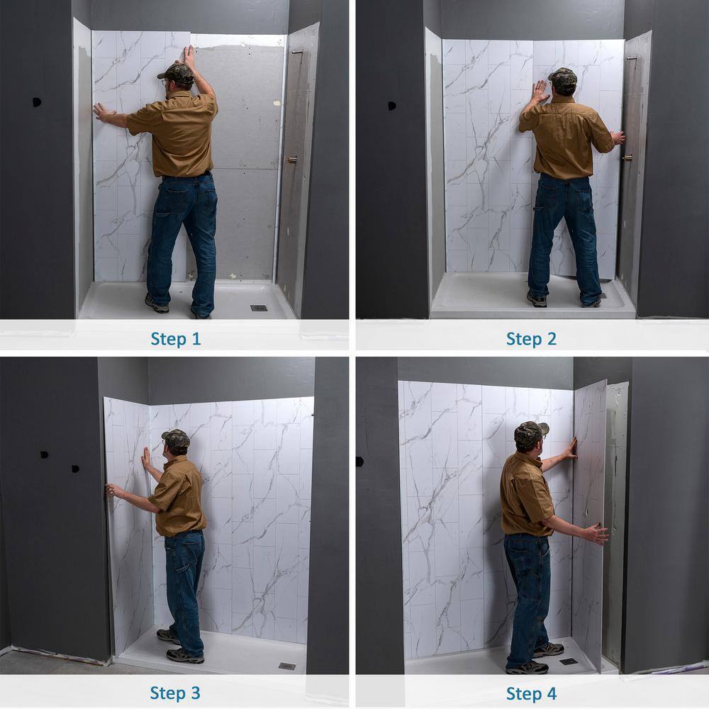 Louvre Granite 32" x 60" x 78" Vinyl Shower Surround Kit