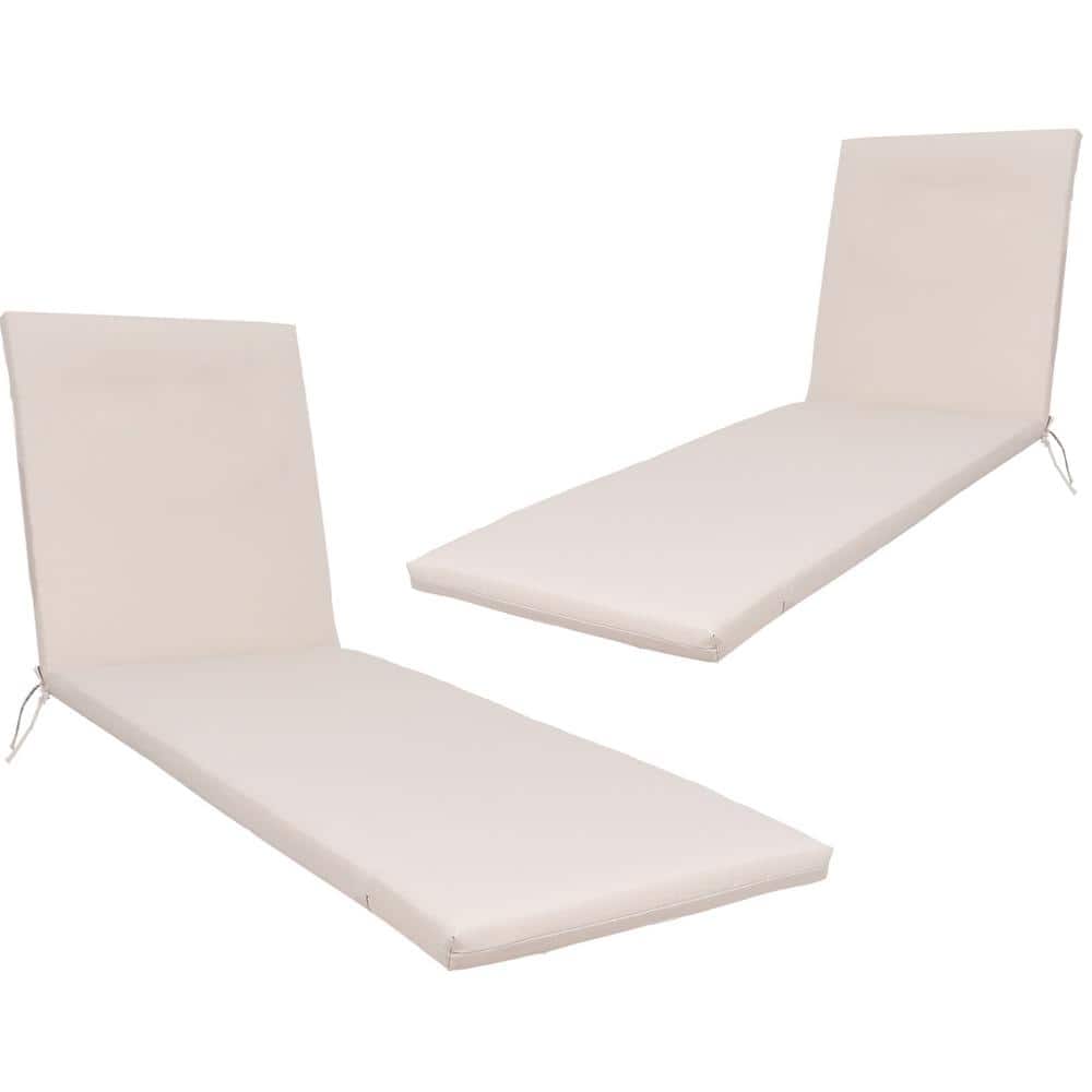 2-Piece Outdoor Lounge Chair Cushion Replacement Set - Beige