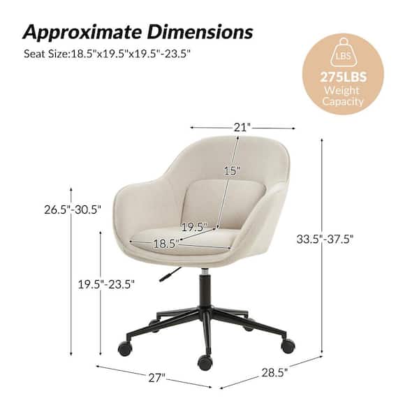 JAYDEN CREATION Teodoro Beige 27 in. W Modern Polyester