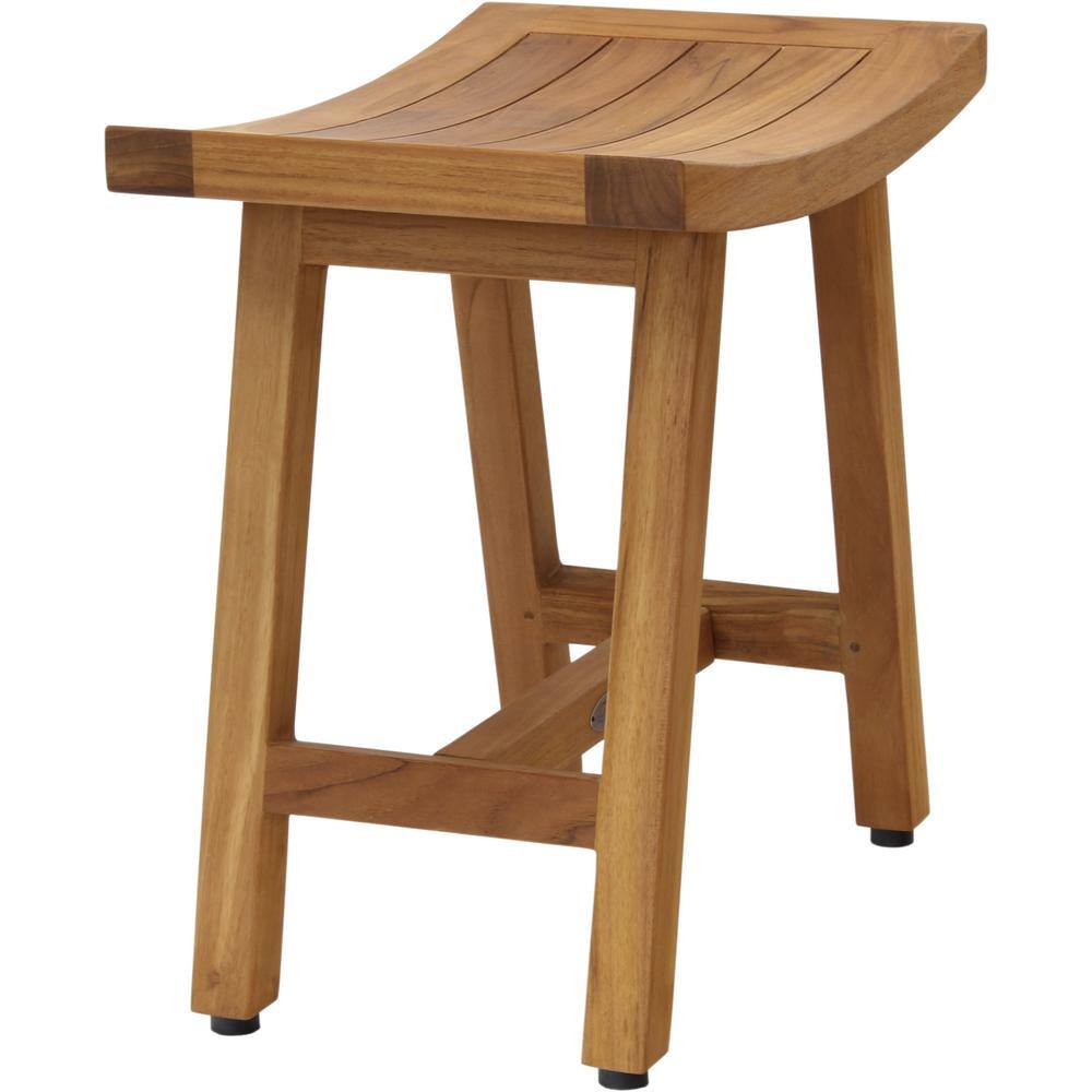Luxurious 18" Oil-Rubbed Teak Spa Shower Bench