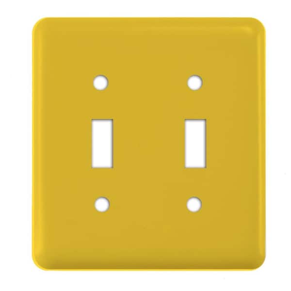 AMERELLE Yellow 2-Gang Toggle Wall Plate (1-Pack)