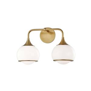 Reese 2-Light Aged Brass Wall Sconce