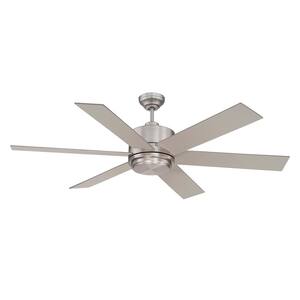 Velocity 60 in. LED Outdoor Satin Nickel Ceiling Fan