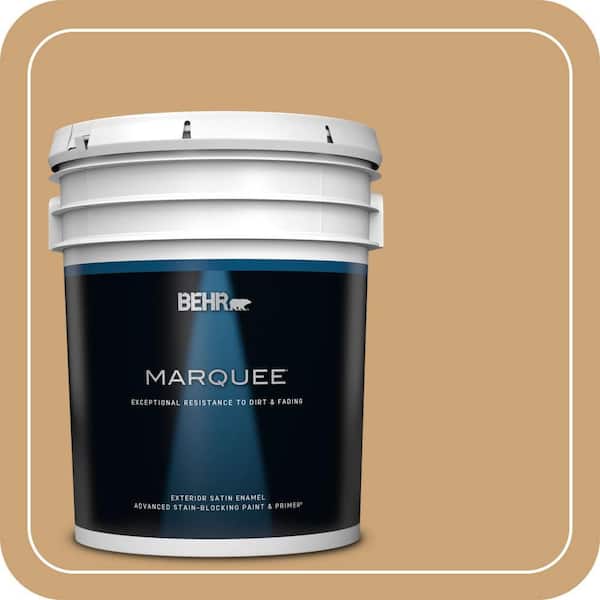 BEHR MARQUEE 5 gal. #BIC-30 Corkboard color Satin Enamel Exterior Paint & Primer