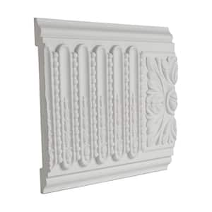 1-3/8 in. x 7-7/8 in. x 6 in. Polyurethane Long Acanthus Leaf Frieze Moulding Sample