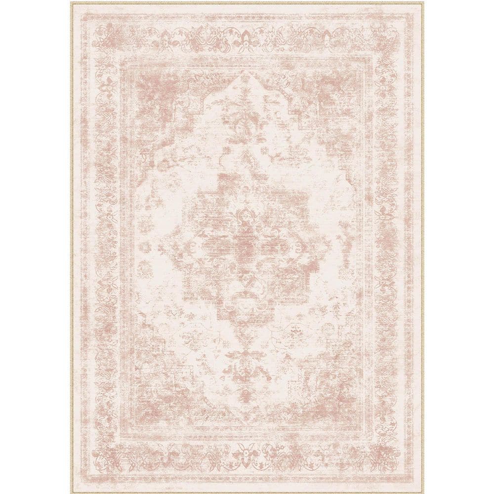HaiiMeid Persia Pink 8 ft. x 10 ft. Vintage Medallion