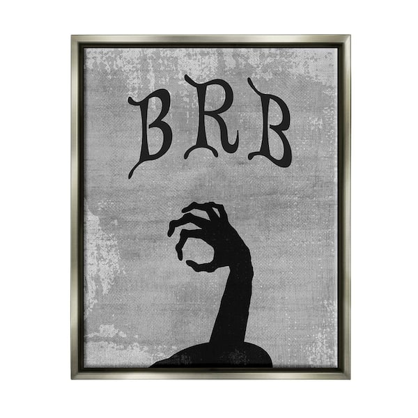 Stupell Industries BRB Zombie Graveyard by Lil' Rue 1-Piece Floater Frame Graphic Print Fantasy Poster Art Print 21 in. x 17 in.