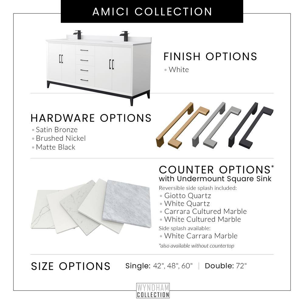 42'' White and Bronze Single Vanity with Cultured Marble Top