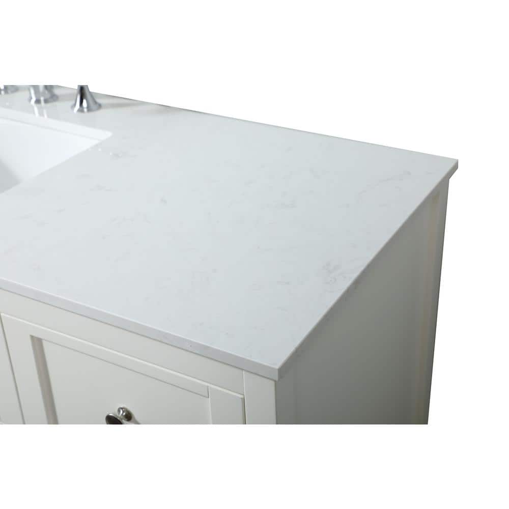 Theo 60" White MDF Bathroom Vanity with Calacatta Marble Top