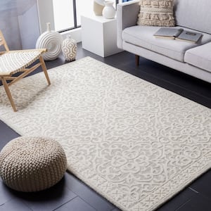 Metro Grey/Ivory 4 ft. x 6 ft. High-Low Floral Area Rug