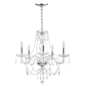 Jingle 5-Light Chrome/Clear Crystal Candle-Style Chandelier