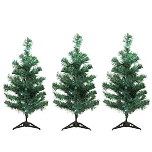 LED Lighted Tree Christmas Pathway Lights Outdoor Decorations (Set of 3)