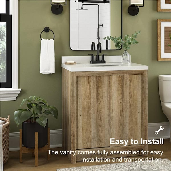 Glacier Bay Whitsail 31 in. Single Sink Bath Vanity in Weathered