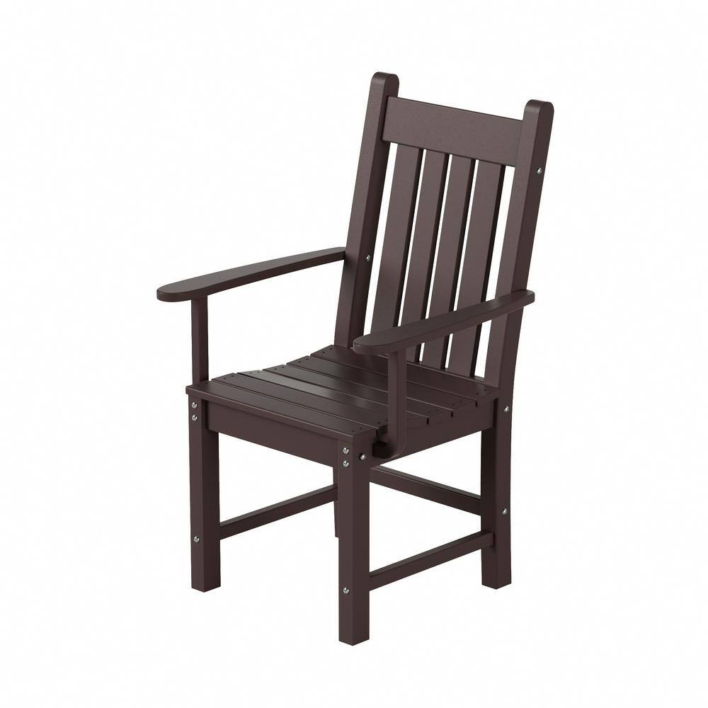 Laguna Dark Brown Outdoor Patio Dining Armchair, 20"x39"