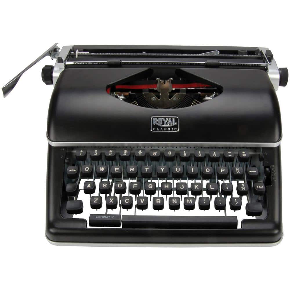 Royal Black Portable Manual Typewriter with Metal Housing