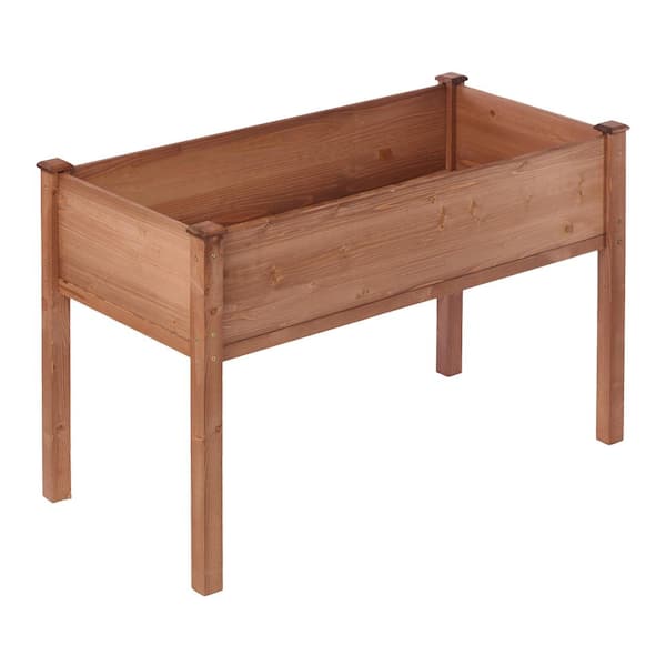 48 in. x 24 in. x 30 in. Elevated Brown Wood Raised Garden Bed with Legs for Flowers Fruits Vegetable Herb Growing