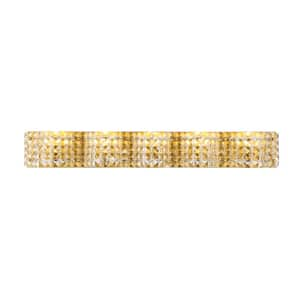 Timeless Home Oliver 33.7 in. W x 4.7 in. H 5-Light Brass and Clear Crystals Wall Sconce