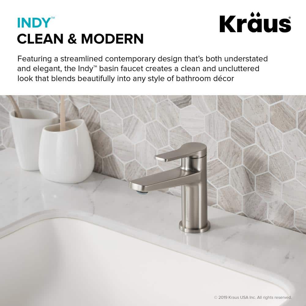 Indy Spot-Free Stainless Steel Slim Bathroom Faucet
