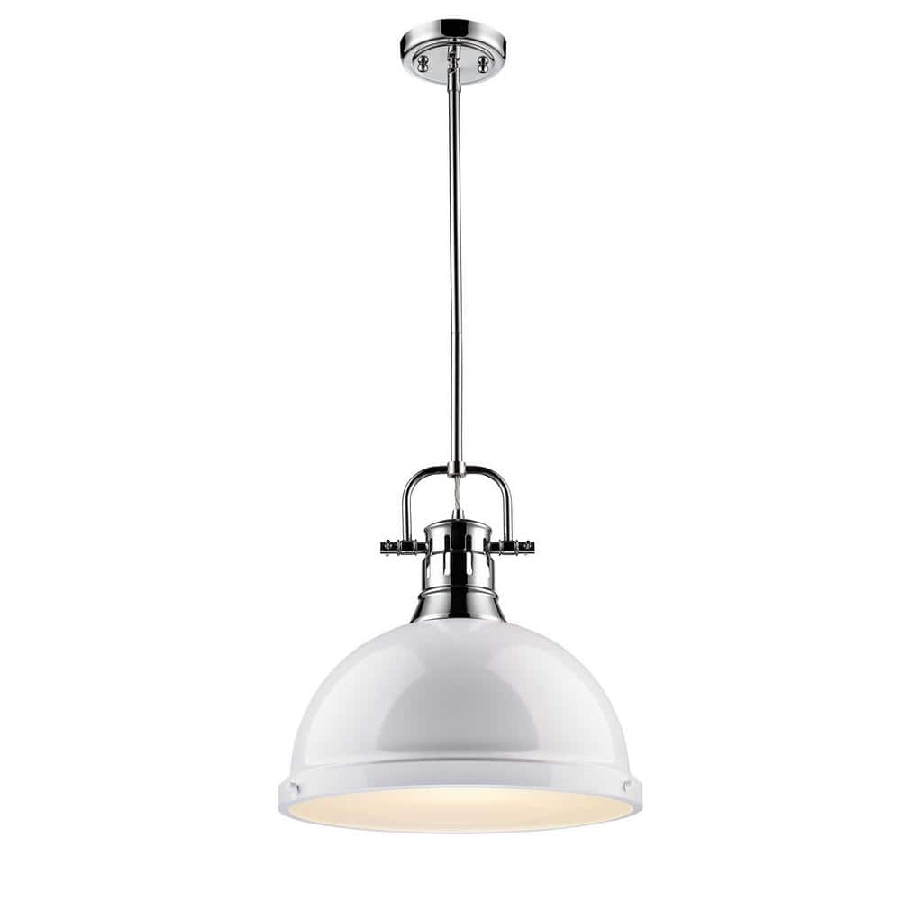 white and chrome pendant light