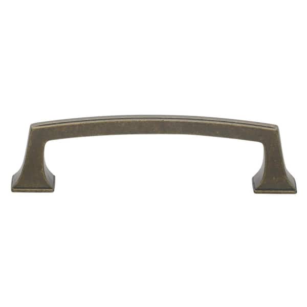 GlideRite 3-3/4 in. Center-to-Center Antique Brass Deco Cabinet Pulls  (10-Pack) 81092-AB-10 - The Home Depot