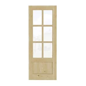 ARK DESIGN 30 in. x 80 in. Universal/Reversible 6-Lite Clear Glass and ...