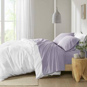 Purple King 200 Thread Count Relaxed Cotton Percale Sheet Set