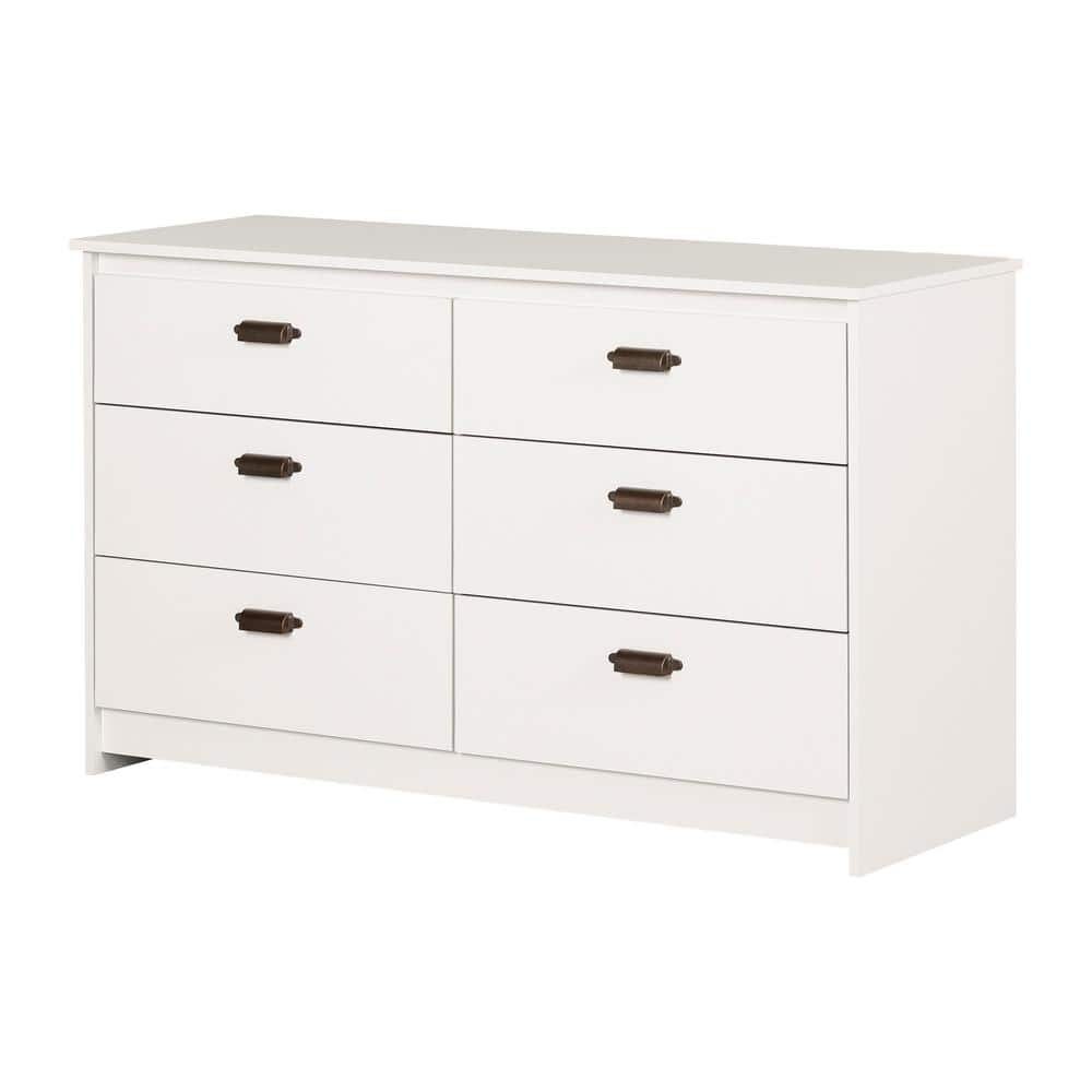 South Shore Hulric Pure White 6-Drawer Double Dresser -  14122