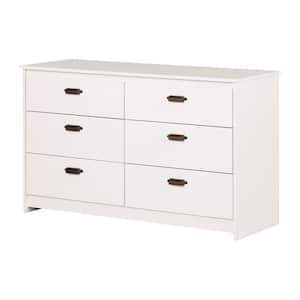 Hulric 6-Drawer Pure White Finish Dresser (52 in W. X 31.25 in H.)