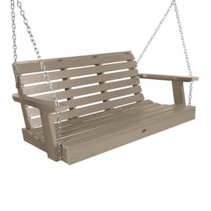 Weatherly 48 in. 2-Person Woodland Brown Recycled Plastic Porch Swing