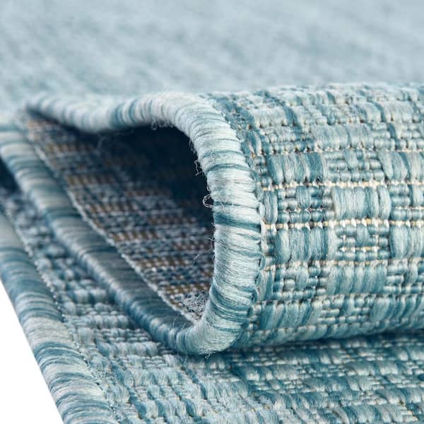 Outdoor Solid Blue 11 ft. Round Indoor/Outdoor Area Rug
