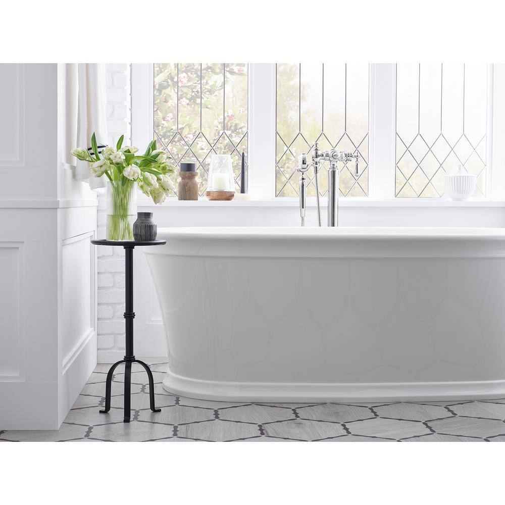 White Acrylic Freestanding Bath with Fluted Shroud