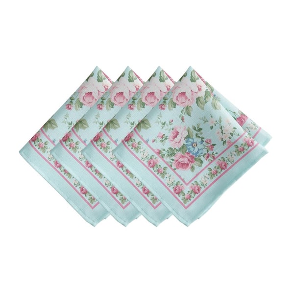 Threadmade Home Vintage Floral Garden Napkins, Set of 4, Multicolor - 17"W x 17"L