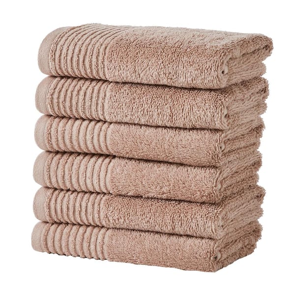 FRESHFOLDS Desert Rose Featherspun Cotton Ultra Soft 6-Pack Hand Towel Set