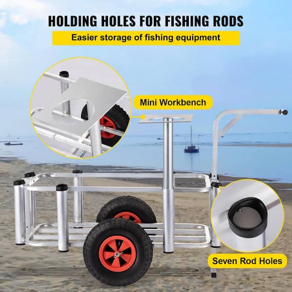 VEVOR Beach Fishing Cart 15.97 cu.ft. Metal Fish and Marine Garden Carts  265 lbs. Load Capacity for Sand DYTCYKQLBDDWC04D8V0 - The Home Depot
