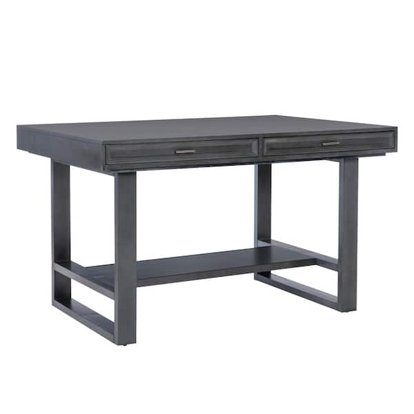 Linon Home Decor Jesey Distressed Charcoal Gray wood top 42 in. W ...