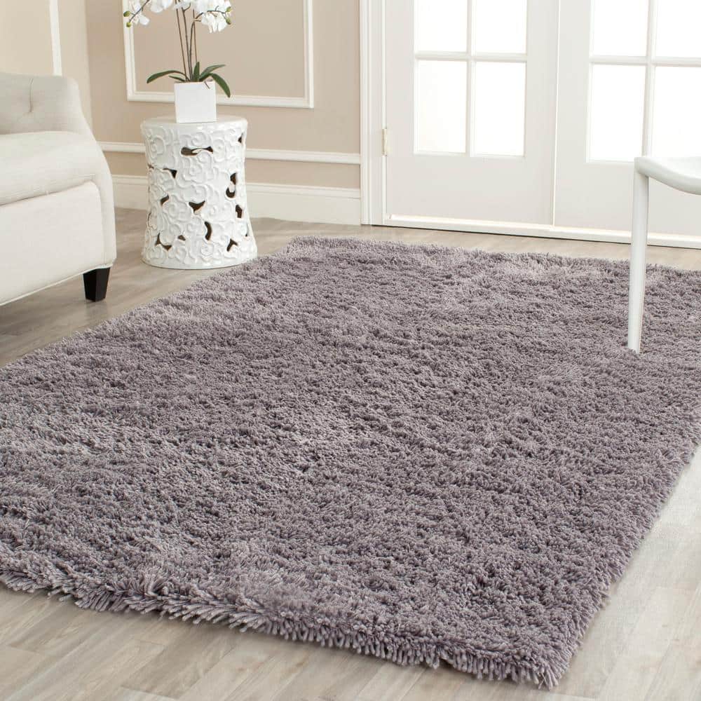 Handmade Gray Tufted Shag Wool Area Rug 2'6" x 4'