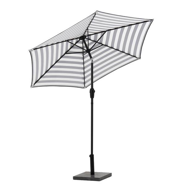 Unbranded SERGA 7.5 ft. Outdoor Tilt and Crank Market Patio Umbrella in Black and White