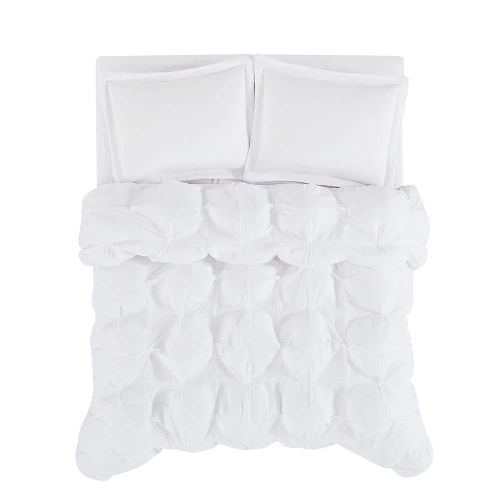 White Full Microfiber Cloud Puffer Comforter Set