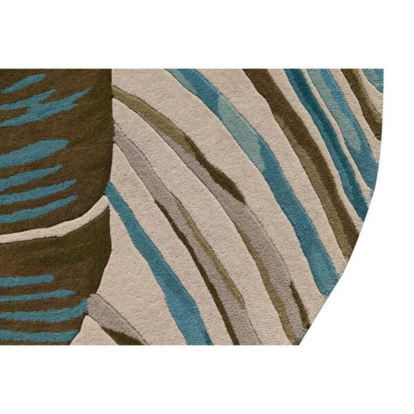 Kai Ivory 8 ft. Round Coastal and Casual Hand-Tufted Wool Area Rug