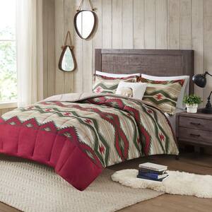 Emmet Creek 4-Piece Red Full/Queen Polyester Down Alternative Comforter Set with Throw Pillow