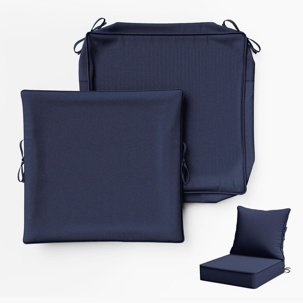 22 in. x 24 in. Square Slipcover Replacement Outdoor Waterproof Seat and Back Cover Set for Chair and Sofa Navy price history on PriceWatchPro
